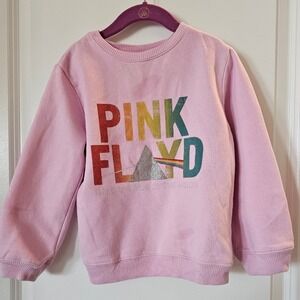 Kid's sz 6 Pink Floyd Pink Dark Side of the Moon Rainbow Glitter Sweatshirt